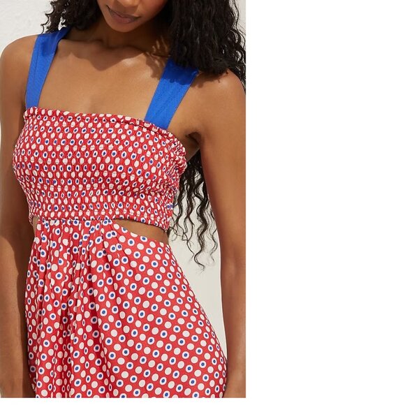 By Anthropologie The Piper Bandeau Cutout Mini Dress SIZE L new nwt red color - Picture 3 of 5